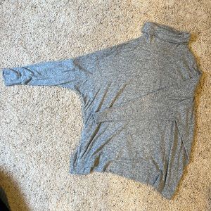 aerie soft grey turtleneck loungewear sweatshirt